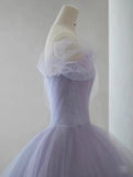 Lavender Off the Shoulder Tulle Homecoming Dress HZ1024