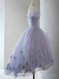 Lavender Off the Shoulder Tulle Homecoming Dress HZ1024