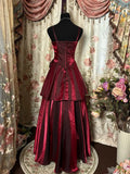 Wine Red Straps Sweetheart Vintage Style Party Dress, Wine Red Prom Dress HZ1024