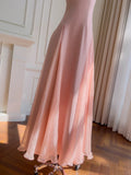 Sweet Pink A-line Strap Chiffon Long Prom Dress Evening Dress HZ1022