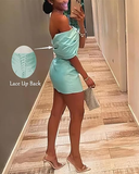 16th Birthday Off The Shoulder Homecoming Dresses Tiffany Blue Mini Bowknot Party Dress HZ1024