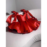 Simple A line Short Birthday Dress Red Homecoming Dresses HZ1024
