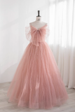 Ball Gown Sleeveless Pink Tulle Prom Dress HZ1024