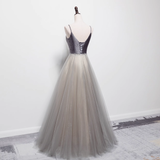 Simple A line Sleeveless Tulle Prom Dress HZ1024