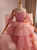 Vintage Ball Gown Sweetheart Pink Tulle Sweet 16 Dresses HZ1024