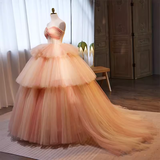 Vintage Ball Gown Strapless Tulle Pink Sweet 16 Dresses HZ1024