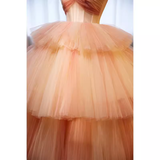 Vintage Ball Gown Strapless Tulle Pink Sweet 16 Dresses HZ1024