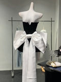 Chic A Line Strapless Black Velvet Cocktail Dresses Short Homecoming HZ1024