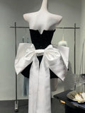 Chic A Line Strapless Black Velvet Cocktail Dresses Short Homecoming HZ1024