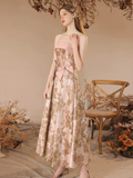 Simple A-Line Satin Tea Length Pink Prom Dress HZ1024