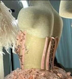 Vintage Short Pink Homecoming Dresses with Flowers HZ1024