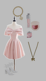 Unique A Line Off The Shoulder Pink Short 8th Grade Homecoming Dresses Hoco Dress HZ1024