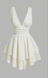 Vintage A line Straps White Chiffon Homecoming Dress 18th Birthday Outfits HZ1024