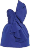 Unique A line One Shoulder Royal Blue Satin Homecoming Dresses With Ruffle HZ1024