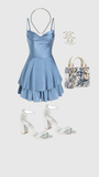 Unique A line Straps Blue Silk Satin Homecoming Dress 21st Birthday Outfits HZ1024