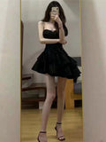 Modest Sheath Strapless Black Satin Homecoming Dress 21st Birthday Outfit HZ1024