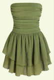 Modest A line Strapless Green Homecoming Dress 21st Birthday Outfit HZ1024
