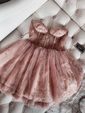 Cute Sparkly Beaded Strapless Dusty Homecoming Dress Birthday Outfit HZ1024