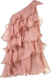Vintage A line One Shoulder Pink Chiffon Homecoming Dress 18th Birthday Outfits HZ1024