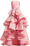 Luxurious Ball Gown Strapless Pink Prom Dress Long Evening Dress HZ1024