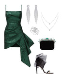 Simple Sheath Spaghetti Straps Dark Green Lace Short Homecoming Dress Birthday Dress HZ1024