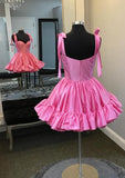 Vintage Sweetheart Necks Ruffle Hem Homecoming Dress 18th Birthday Outfits HZ1024