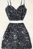 Vintage Black Sequins Homecoming Dress HZ1024