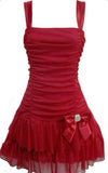Cute A line Straps Red Short Homecoming Dress Birthday Dresses HZ1024