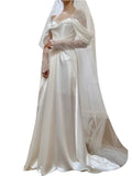 Fairytale Mermaid Long Sleeves Lace White Off The Shoulder Wedding Dress HZ1024