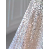 Fairytale A line Straps Sequin Long Evening Dress Prom Dress HZ1024