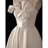 50s Vintage White Cocktail Dress Homecoming Dress With Bow Party Dress HZ1024
