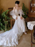 Vintage Mermaid Strapless White Lace Wedding Dress HZ1024