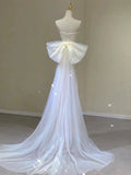 Timeless Mermaid Sweetheart Lace Long Wedding Dresses With Bowknot HZ1024