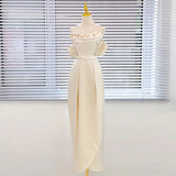 Classy Sheath Strapless Satin Ankle Length Wedding Dresses With Flowers HZ1024