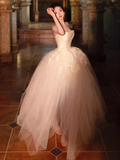 Cute Ball Gown Strapless Neckline Tulle Wedding Dress HZ1024