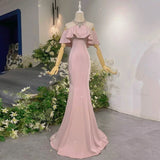 Elegant Sheath High Neckline Pink Satin Silver Beads Long Prom Dresses HZ1024
