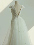 Unique Mermaid Square Neckline Lace White Wedding Dresses With Lace HZ1024
