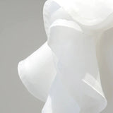 Sexy Sheath Off The Shoulder Chiffon Long White Wedding Dresses With Ruffles HZ1024