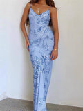 Modest Mermaid Spaghatti Straps Light Blue Prom Dress Long Evening Dresses HZ1024