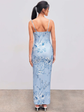 Modest Mermaid Spaghatti Straps Light Blue Prom Dress Long Evening Dresses HZ1024