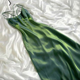 Modest Sheath Spaghetti Straps Long Green Prom Dress Evening Dresses HZ1024
