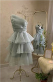 Simple A line One Shoulder Gray Short Ruffles Homecoming Dresses HZ1024