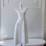 Simple A line Straps White Tea Lenghth Prom Dresses Simple Party Dress HZ1024