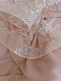 Chic A line Straps Pink Sequin Prom Dresses Sexy Evening Dress HZ1024