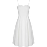 Simple A line Spaghetti Straps White Knee Length Homecoming Dress Birthday Dresses HZ1024