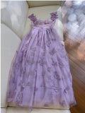 Elegant A Line Straps Sleeveless Lilac Lace Prom Dress Evening Dresses HZ1024