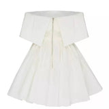 Simple Ball Gown Off The Shoulder White Homecoming Dresses 18th Birthday Outfits Party Dress HZ1024