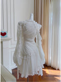 Fairytale A line Strapless White Chiffon Ruffles Homecoming Dress Birthday Dresses HZ1024