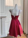 Simple A line Straps Burgundy ShortHomecoming Dress Birthday Dresses With Butterfly HZ1024