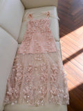 Cute A Line Straps Sleeveless Blush Pink Tulle Sequin Long Prom Dresses HZ1024